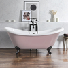 Baignoire îlot rétro - Double dos – 175 x 73 cm – Rose - Pieds noirs - Legend - Hudson Reed