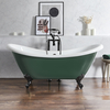 Baignoire îlot rétro - Double dos – 175 x 73 cm – Vert - Pieds noirs - Legend - Hudson Reed