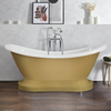 Baignoire îlot rétro - Double dos – Sur socle – 175 x 73 cm – Jaune - Ryther - Hudson Reed