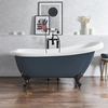 Baignoire îlot rétro – 171 cm x 74 cm – Bleu (Regal Blue) - Pieds noirs - Legend