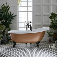 Baignoire îlot rétro – 171 cm x 74 cm – Cuivre - Pieds noirs - Legend