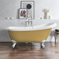 Baignoire îlot rétro – 171 cm x 74 cm – Jaune (Honey Yellow) - Pieds blancs - Legend