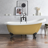 Baignoire îlot rétro – 171 cm x 74 cm – Jaune (Honey Yellow) - Pieds noirs - Legend