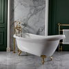 Baignoire îlot rétro – 171 cm x 74 cm – Pieds or satiné ancien – Bords roulés - Legend par Hudson Reed