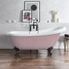 Baignoire îlot rétro – 171 cm x 74 cm – Rose (Camellia Pink) - Pieds noirs - Legend