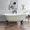 Baignoire îlot rétro – 171 x 74 cm – Beige - Pieds noirs - Legend - Hudson Reed