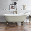 Baignoire îlot rétro – 171 x 74 cm – Beige - Pieds or brossé - Legend - Hudson Reed