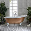 Baignoire îlot rétro – 171 x 74 cm – Cuivre - Pieds blancs - Legend - Hudson Reed