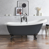 Baignoire îlot rétro – 171 x 74 cm – Gris - Pieds noirs - Legend - Hudson Reed