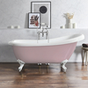 Baignoire îlot rétro – 171 x 74 cm – Rose - Pieds blancs - Legend - Hudson Reed