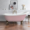 Baignoire îlot rétro – 171 x 74 cm – Rose - Pieds or brossé - Legend - Hudson Reed