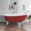Baignoire îlot rétro – 171 x 74 cm – Rouge - Pieds blancs - Legend - Hudson Reed