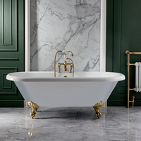 Baignoire îlot rétro – 179, 5 x 78, 5 cm – Pieds or satiné ancien – Legend par Hudson Reed