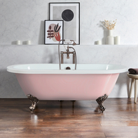 Baignoire îlot rétro à bord roulé – 178 cm x 82, 5 cm – Rose (Camellia Pink) - Pieds bronze huilé - Legend