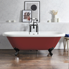 Baignoire îlot rétro à bord roulé – 179, 5 cm x 78, 5 cm – Rouge (Saffron Red) - Pieds noirs - Legend