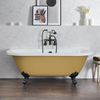 Baignoire îlot rétro à poser au mur – 168, 5 cm x 78 cm – Jaune (Honey Yellow) - Pieds noirs - Richmond