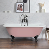 Baignoire îlot rétro à poser au mur – 168, 5 cm x 78 cm – Rose (Camellia Pink) - Pieds noirs - Richmond