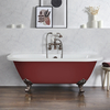 Baignoire îlot rétro à poser au mur – 168, 5 cm x 78 cm – Rouge (Saffron Red) - Pieds bronze huilé - Richmond