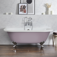 Baignoire îlot rétro à poser au mur – 168, 5 cm x 78 cm – Violet (Lupin Purple) - Pieds chromés - Richmond