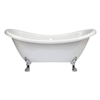Baignoire îlot rétro ancienne - 175 x 73 cm - Pieds pattes lion chromé - Legend - Hudson Reed