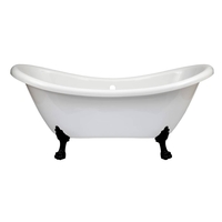 Baignoire îlot rétro ancienne - 175 x 73 cm - Pieds pattes lion noir - Legend - Hudson Reed