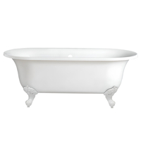 Baignoire îlot rétro sur pieds ovale - 78 x 173 cm - Pieds blancs aigle - Richmond - Hudson Reed