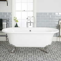 Baignoire îlot rétro sur pieds ovale - 78 x 173 cm - Pieds chromés aigle - Richmond - Hudson Reed