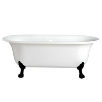 Baignoire îlot rétro sur pieds ovale - 78 x 173 cm - Pieds noirs lion - Richmond - Hudson Reed