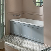 Baignoire rétro – Avec tablier frontal gris clair – 170 cm x 75 cm – Richmond