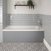 Baignoire rétro – Blanc – 170 cm x 70 cm – Tablier gris clair - Richmond