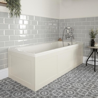 Baignoire rétro – Blanc – 170 cm x 70 cm – Tabliers blanc crème - Richmond