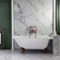 Baignoire semi-îlot rétro d’angle - Pieds cuivre satiné - 168, 5 x 75 cm - Angle droit - Hudson Reed