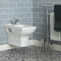 Bidet Suspendu Rétro Chester - 37, 5 x 35 x 50,  5cm & Bâti-support