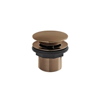 Bonde baignoire - Bouton Poussoir - Sans trop-plein - Cuivre brossé - Hudson Reed