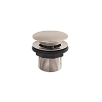 Bonde baignoire - Bouton Poussoir - Sans trop-plein - Nickel brossé - Hudson Reed