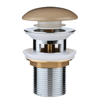 Bonde lavabo clic clac - Avec fente - Beige - Design moderne - Bouton poussoir - Elements - Hudson Reed