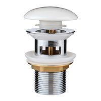 Bonde lavabo clic clac - Avec fente - Blanc - Design moderne - Bouton poussoir - Elements - Hudson Reed