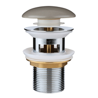 Bonde lavabo clic clac - Avec fente - Gris - Design moderne - Bouton poussoir - Elements - Hudson Reed