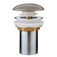 Bonde lavabo clic clac - Sans fente - Gris - Design moderne - Bouton poussoir - Elements - Hudson Reed