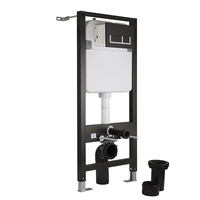 Bâti support haut pour WC suspendu et réservoir encastrable – Plaque de déclenchement réctangulaire noire