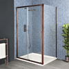 Cabine de douche - 120 x 80 cm - Rectangulaire - Porte coulissante - Cuivre brossé - Moderne - Hudson Reed