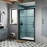 Cabine de douche coulissante – Noir – Avec receveur de 120 cm x 70 cm - Apex