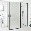 Cabine de douche d’angle rétro – Doubles portes pivotantes – Noir – 70 cm x 70 cm - Langley