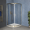 Cabine de Douche Or Doré - Receveur Blanc - Design Angle - Hudson Reed