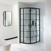 Cabine de douche quart de cercle – Verrière noire – Avec receveur - 90 cm x 90 cm - Barq