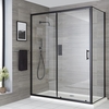 Cabine de douche rectangulaire - 160 x 70 cm - Porte coulissante noir - Design moderne - Hudson Reed Nox
