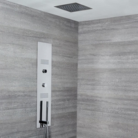 Colonne de douche digitale encastrée & pommeau de douche plafond 28 x 28cm - Narus