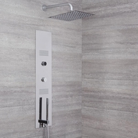 Colonne de douche digitale encastrée avec pommeau de douche carré 30 cm & bras mural - Narus