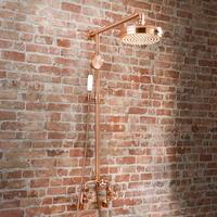 Colonne de douche industrielle - Design mécanique - Pommeau de douche & douchette – Cuivre satiné – Hudson Reed