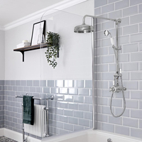 Colonne de Douche Rétro - 2 Fonctions Pomme & Douchette - Laiton Chromé